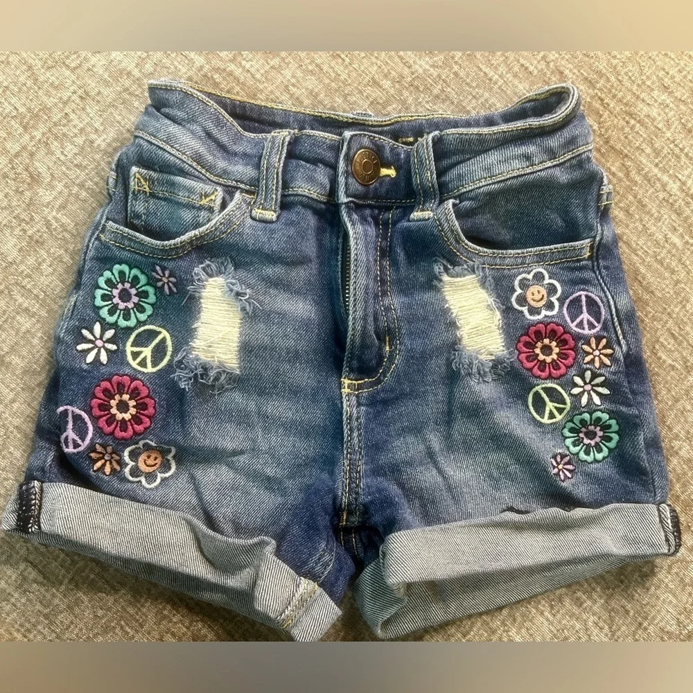 Justice Girls Denim Distressed Shorts